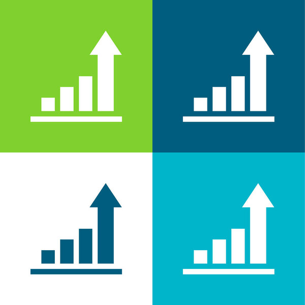 Аналитика Плоские четыре цвета минимальный набор значков
