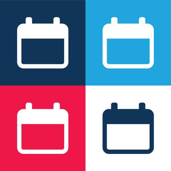 Agenda blue and red four color minimal icon set