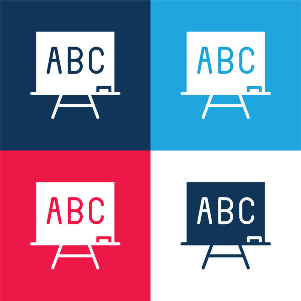 Abc blue and red four color minimal icon set