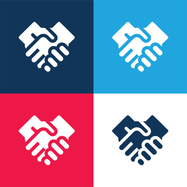 Agreement blue and red four color minimal icon set
