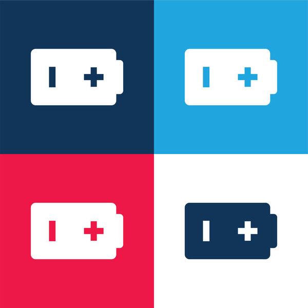 Батарея синий и красный четыре цвета минимальный набор значков