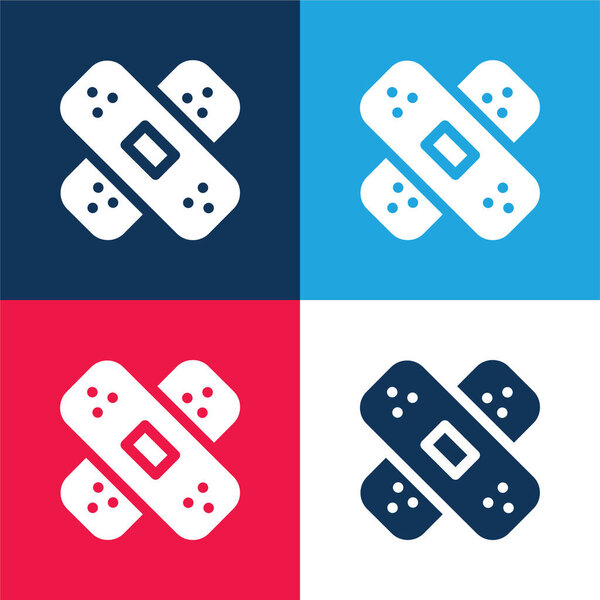 Синяя и красная полоса четырех цветов минимальный набор значков