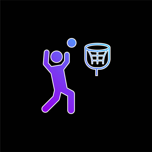 Значок синего градиента баскетболиста