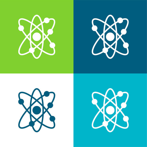 Atom Flat four color minimal icon set