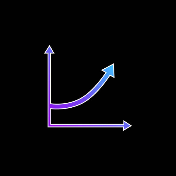 Ascending Arrow Line Graphic blue gradient vector icon