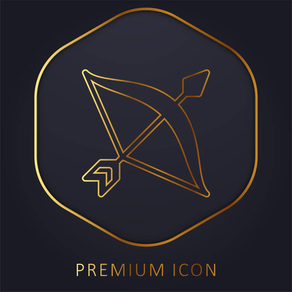 Bow golden line premium logo or icon