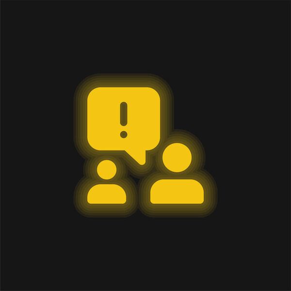 Alert yellow glowing neon icon