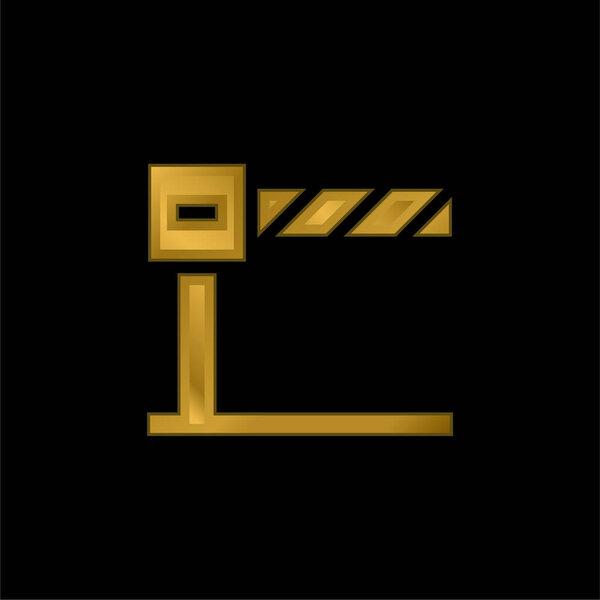 Barrier gold plated metalic icon or logo vector