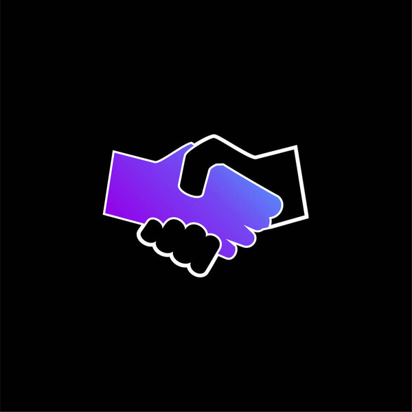 Black And White Shaking Hands blue gradient vector icon