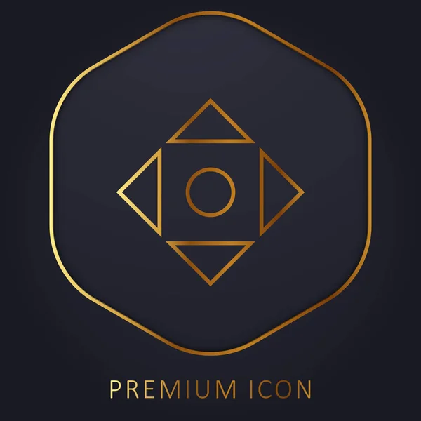 Alinhar Símbolo Linha Dourada Logotipo Premium Ícone — Vetor de Stock