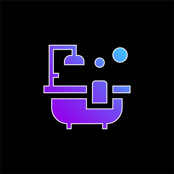 Bathtub blue gradient vector icon