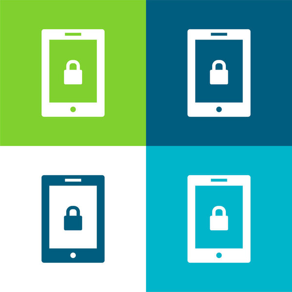 Плоский четырехцветный минимальный набор иконок