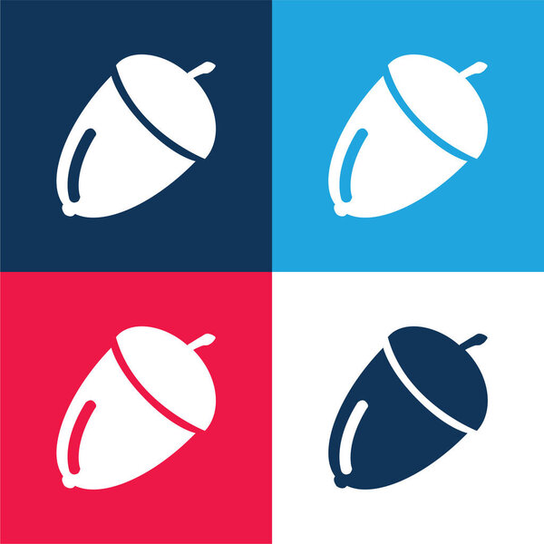 Acorn blue and red four color minimal icon set