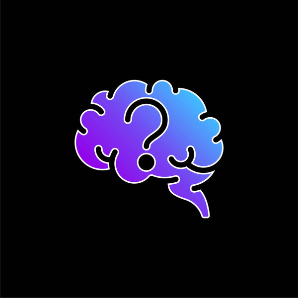 Значок синего градиента мозга