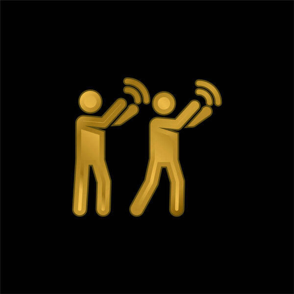 Аплодисменты позолоченная металлическая икона или вектор логотипа