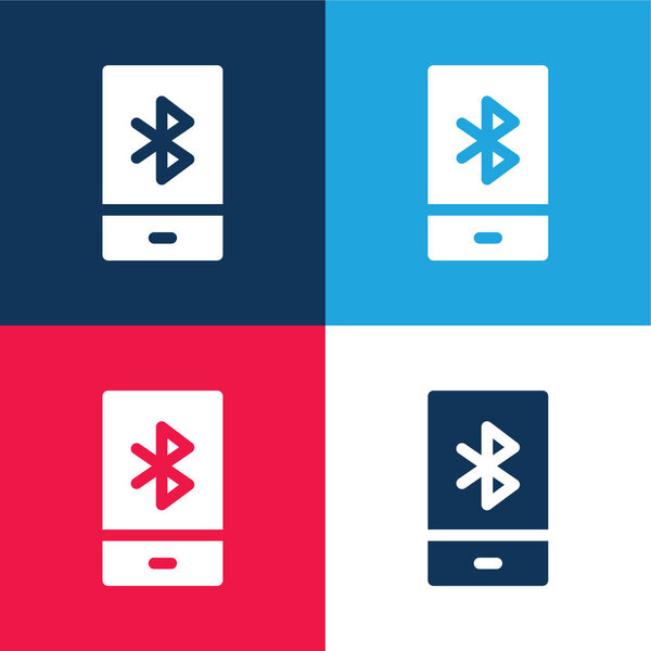 Bluetooth синий и красный четыре цвета минимальный набор значков