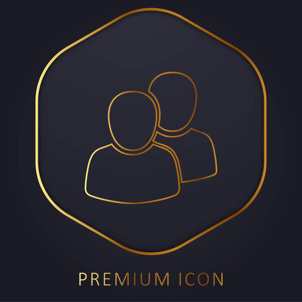 2 Пользователи золотой линии премиум логотип или значок