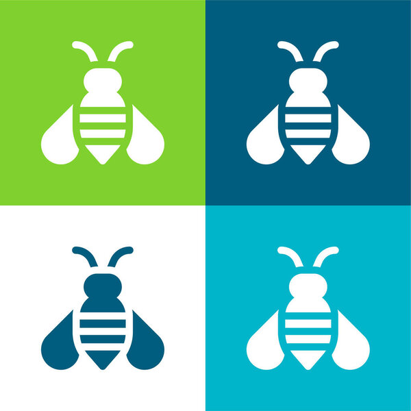 Bee Flat four color minimal icon set