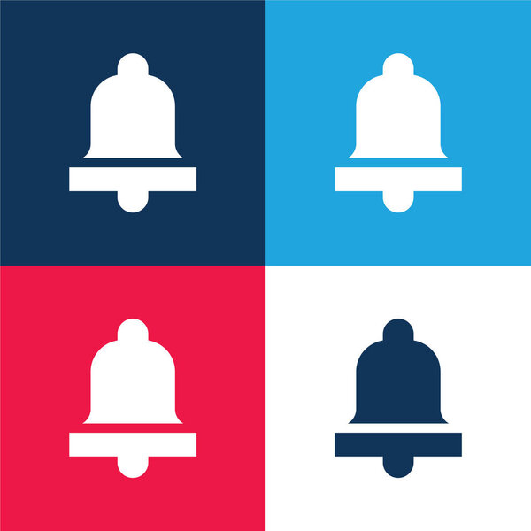 Bell blue and red four color minimal icon set
