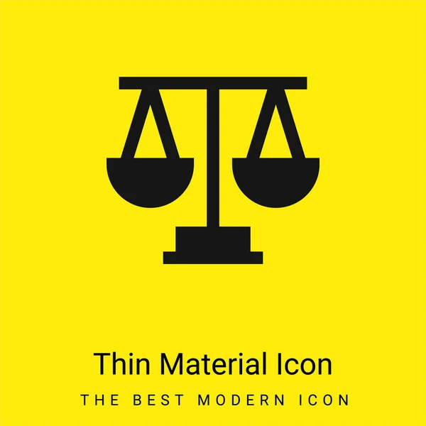 Balans Minimaal Helder Geel Materiaal Icoon — Stockvector