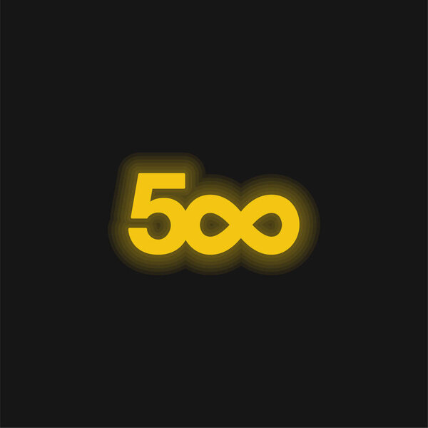 500px жёлтый светящийся неоновый значок