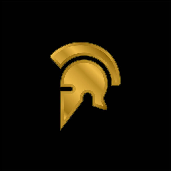 Ares gold plated metalic icon or logo vector