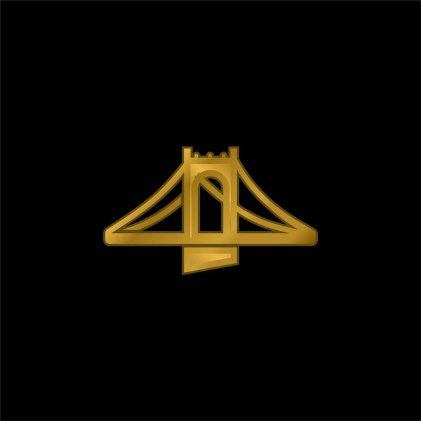 Bridge gold plated metalic icon or logo vector