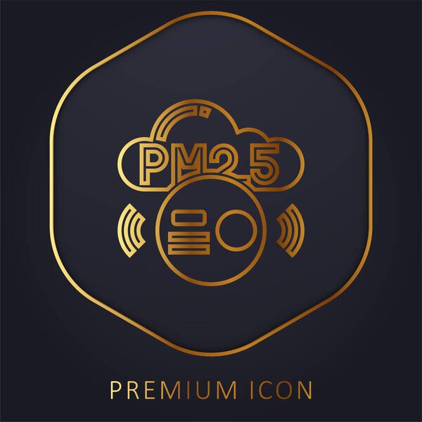 Air Pollution golden line premium logo or icon