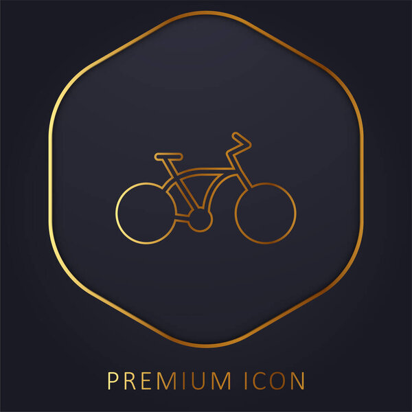 Bicycle golden line premium logo or icon