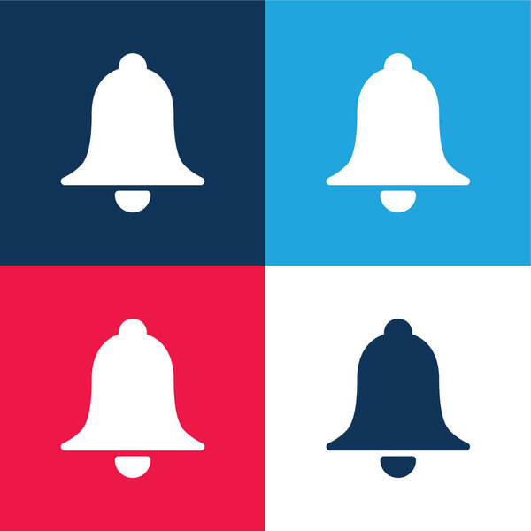 Break Bell blue and red four color minimal icon set