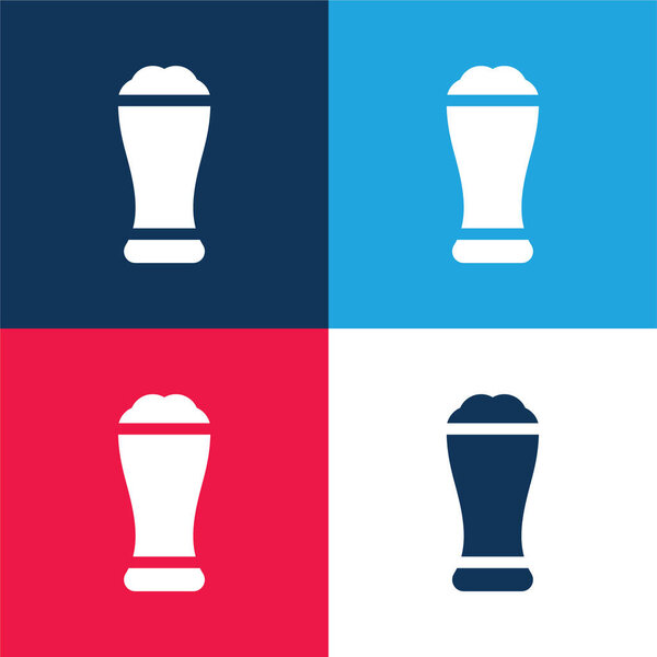 Пиво синий и красный четыре цвета минимальный набор значков