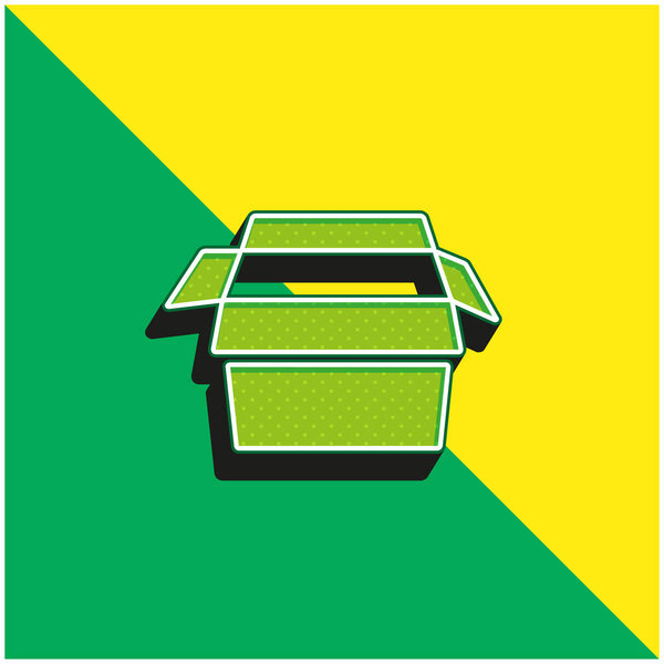 Box Green and yellow modern 3d vector icon logo