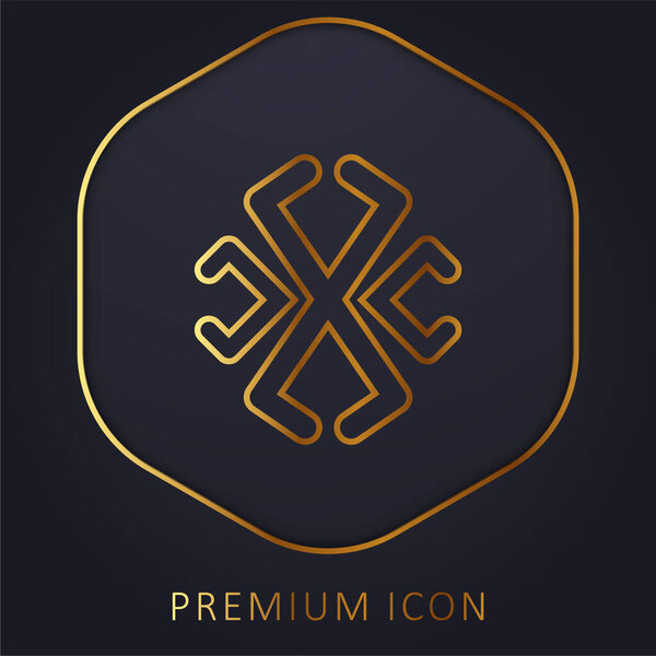 Astrological Line Symbol golden line premium logo or icon