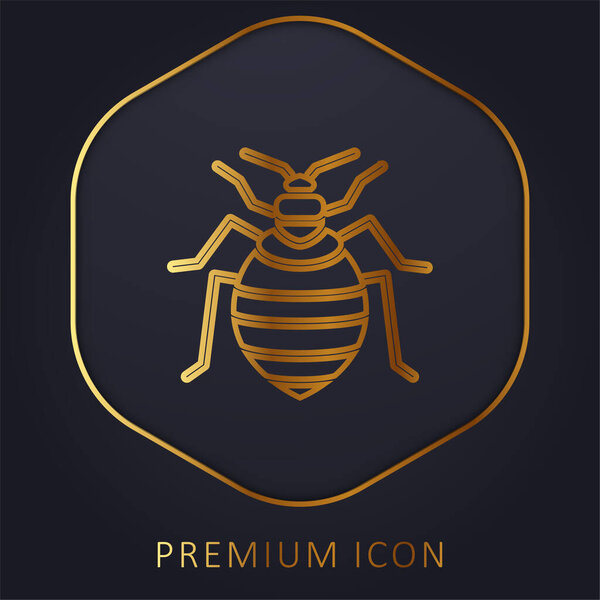 Bed Bug golden line premium logo or icon