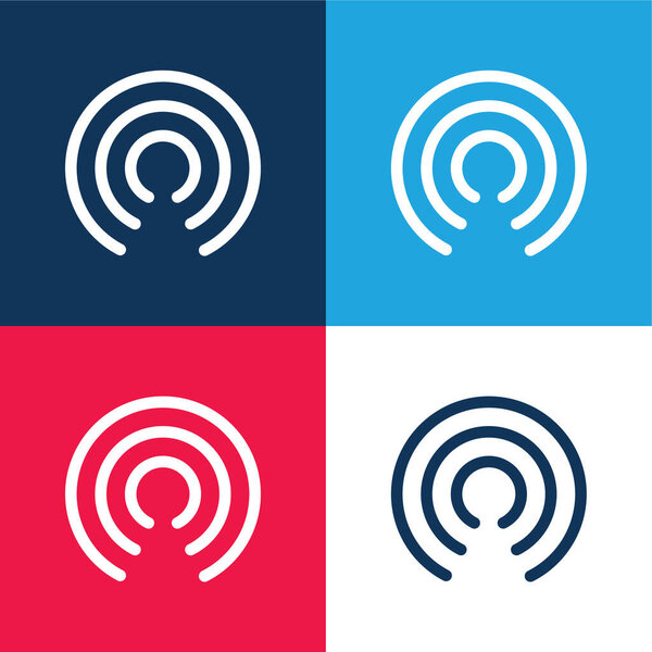 Сброс синий и красный четыре цвета минимальный набор значков