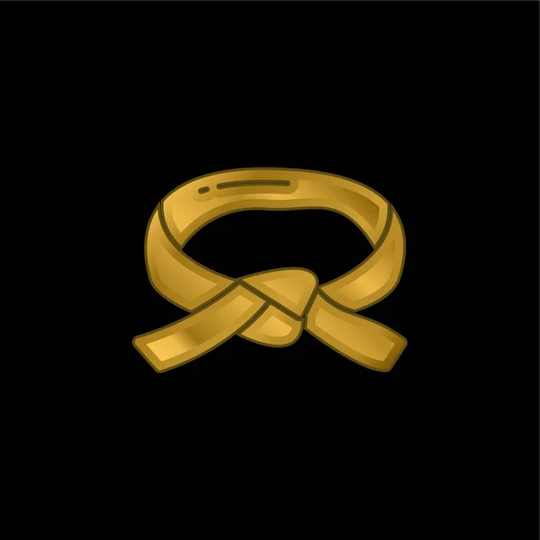 Black Belt gold plated metalic icon or logo vector — Stock Illustration Black Belt Gold Plated Metalic Icon Logo Vector Royalty Free Stock Illustrations