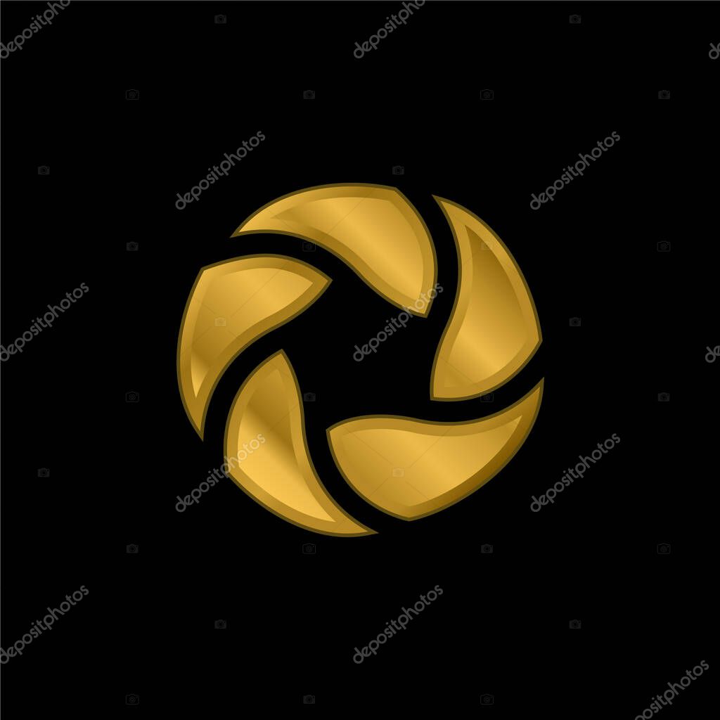 Bread Bagels gold plated metalic icon or logo vector