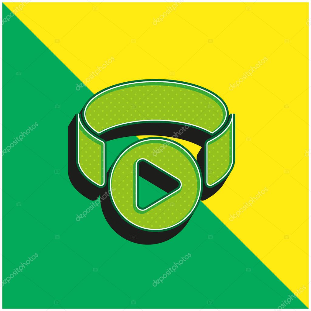 3d Viewer Green and yellow modern 3d vector icon logo