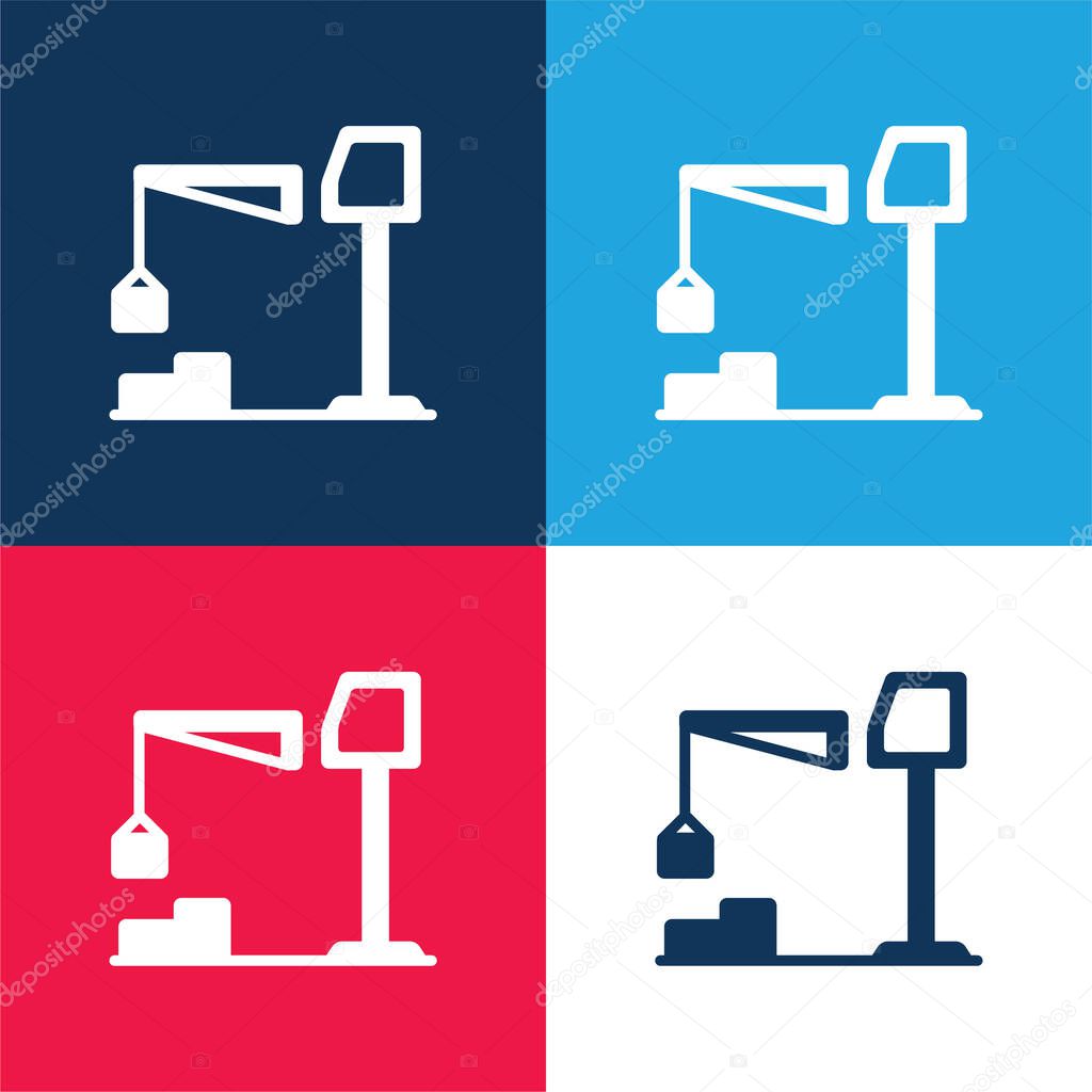 Big Derrick With Boxes blue and red four color minimal icon set