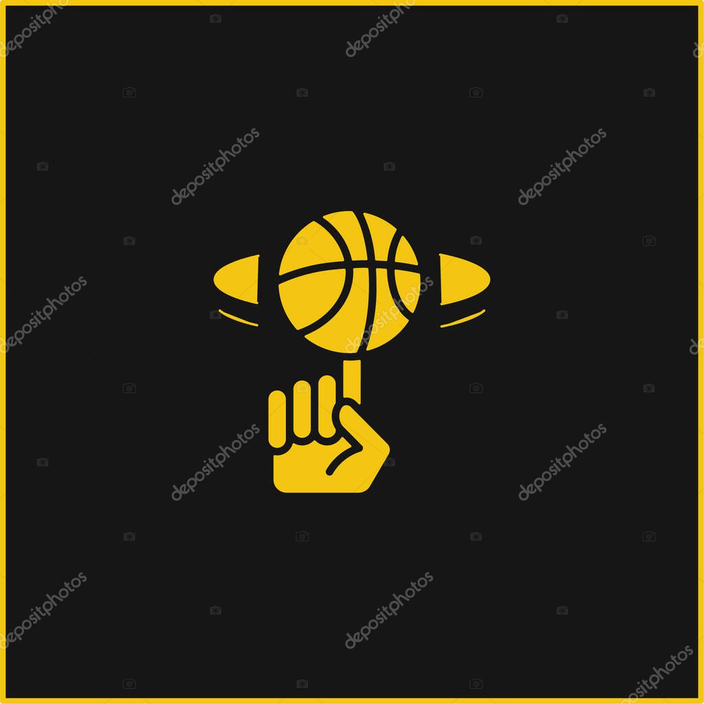 Ball yellow glowing neon icon