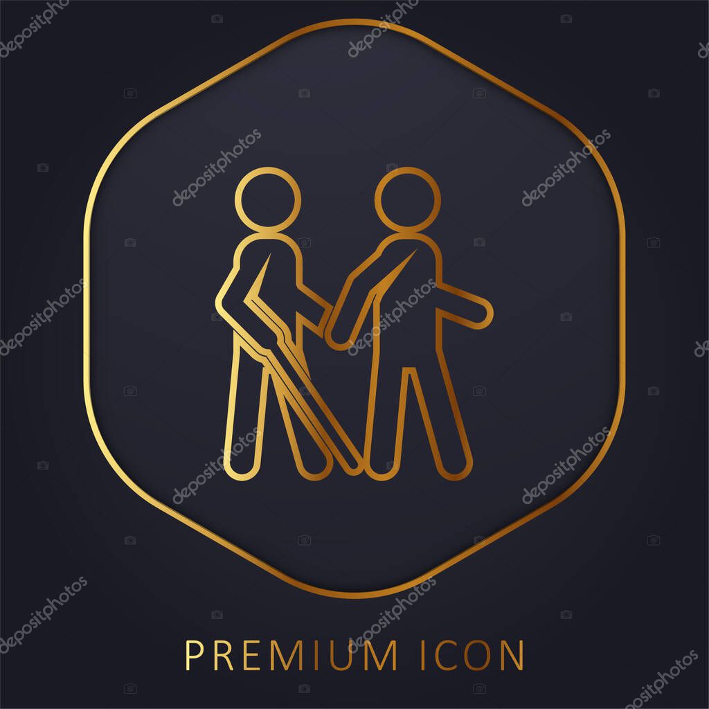 Blind golden line premium logo or icon