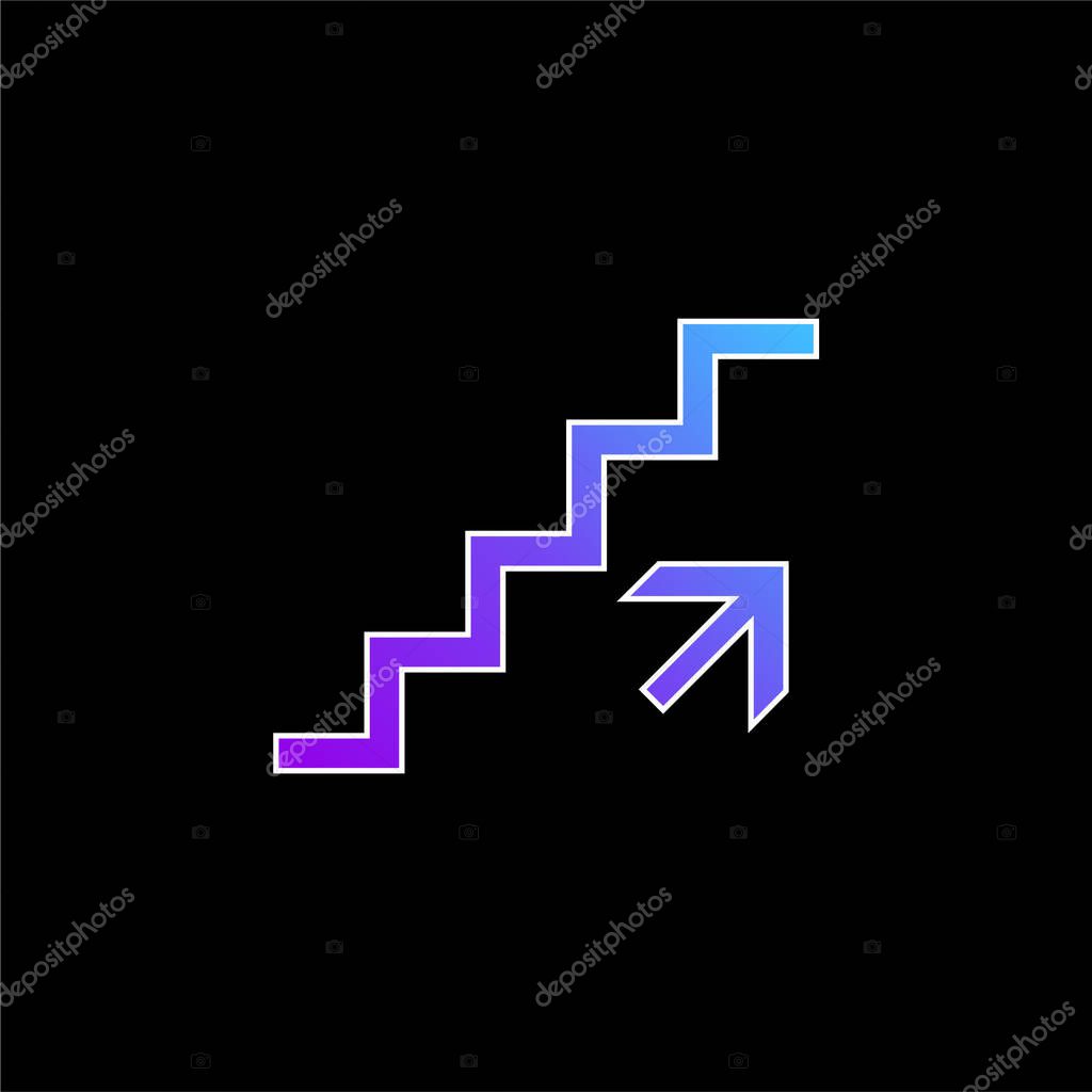 Ascending Stairs Signal blue gradient vector icon