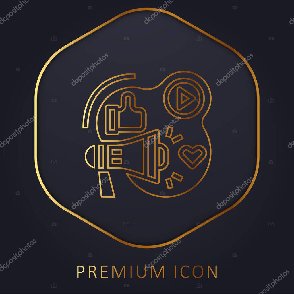 Advertising golden line premium logo or icon