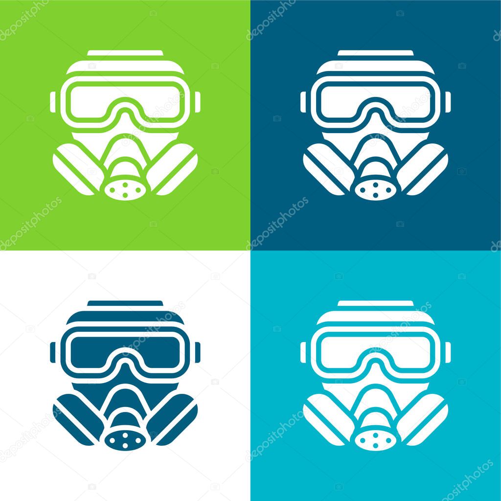 Biological Hazard Flat four color minimal icon set