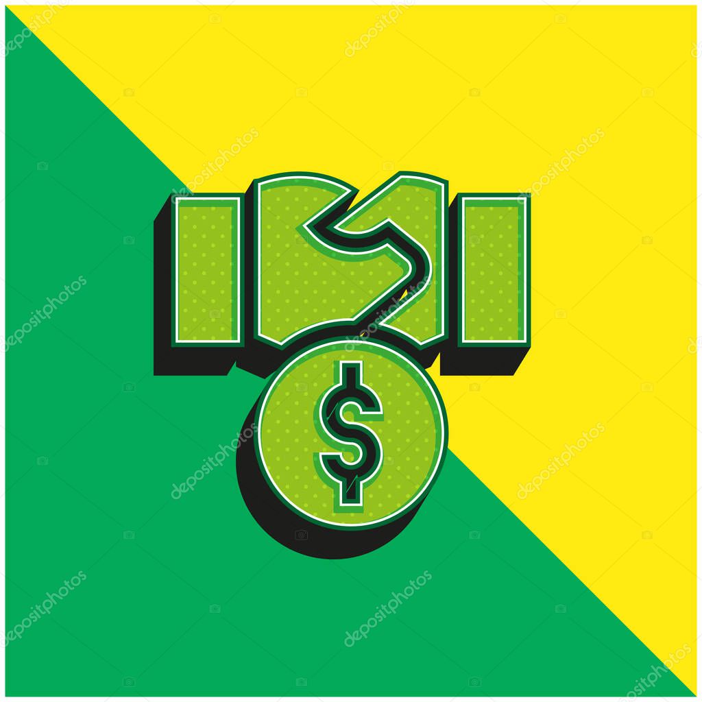 Bribery Green and yellow modern 3d vector icon logo