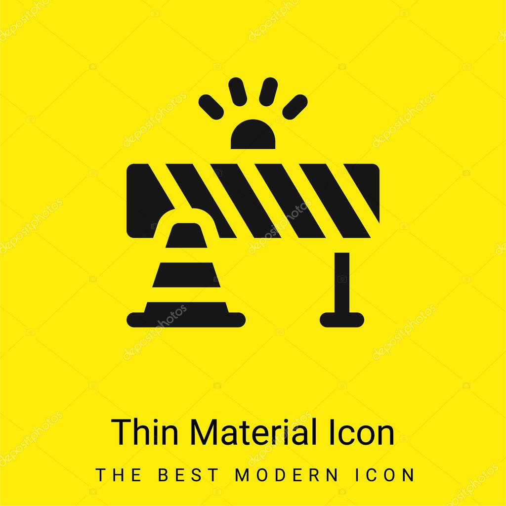 Barricade minimal bright yellow material icon