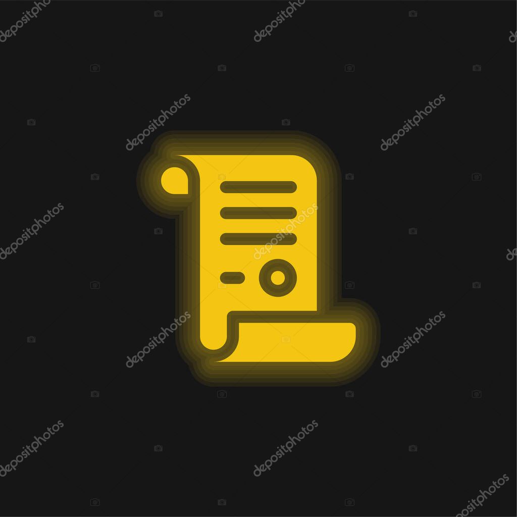 Act yellow glowing neon icon