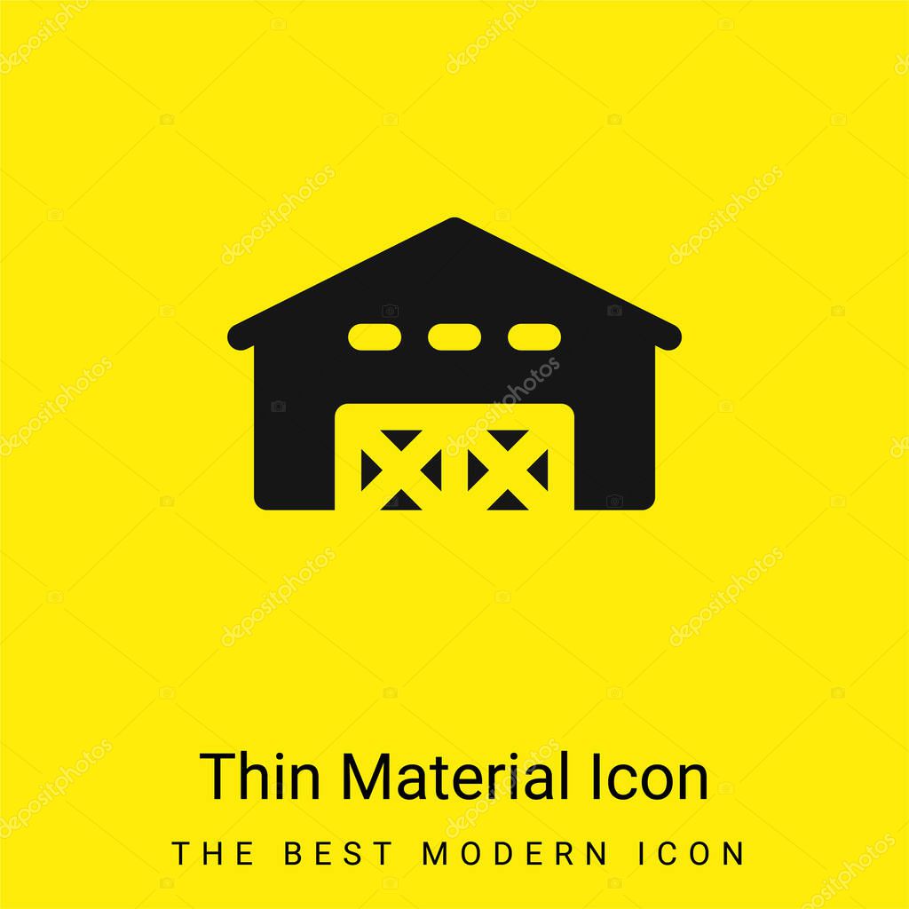 Barn minimal bright yellow material icon