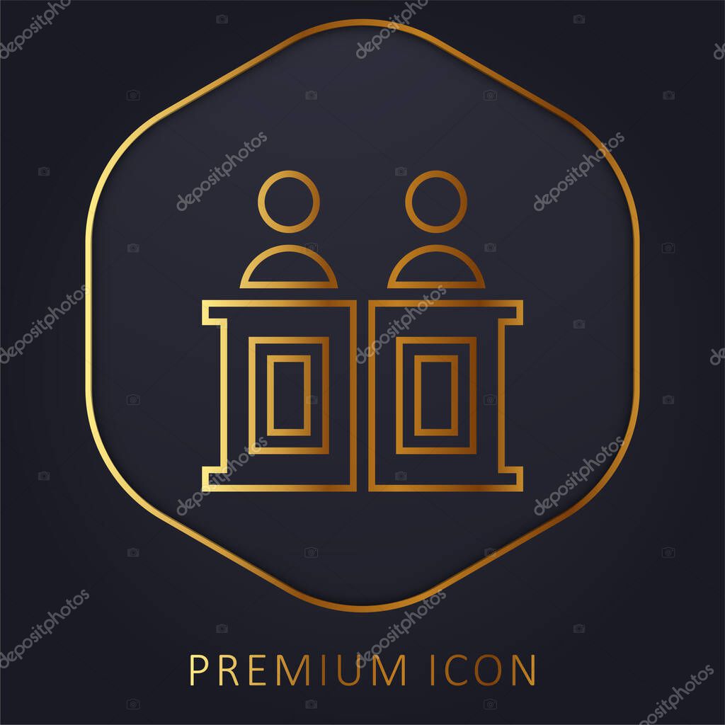 Advocate golden line premium logo or icon