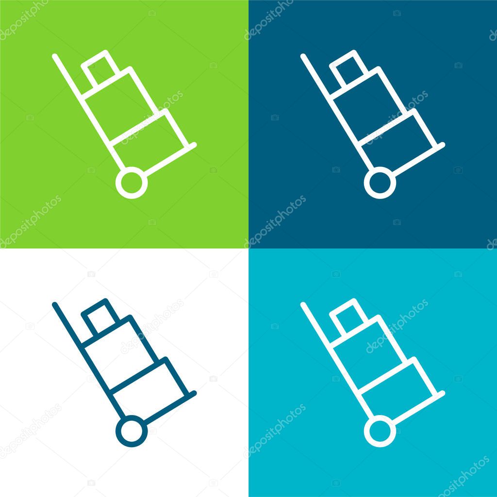 Baggage Flat four color minimal icon set
